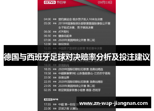 德国与西班牙足球对决赔率分析及投注建议